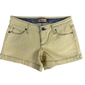 Paige Canyon Yellow Denim Womens Shorts Size 25 Premium Cotton/Polyester Blend